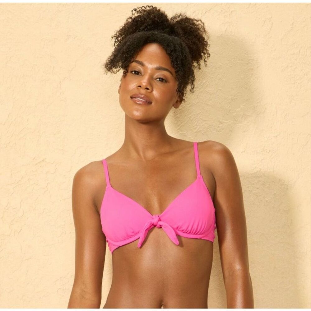 Shade & Shore NWT size 36B bright pink bikini top
